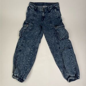 Future Collective Kahlana Barfield Brown Women's Blue Cargo Jeans Size 4